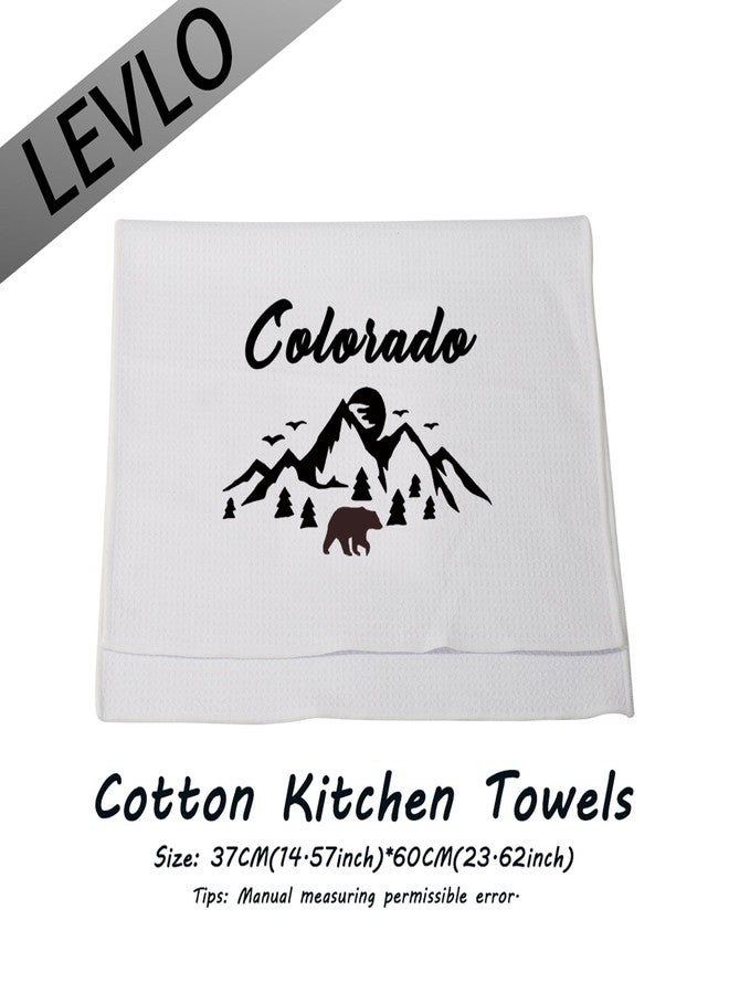 LEVLO Colorado Souvenir Dish Towel Colorado Lover Gift Colorado Housewarming Kitchen Towel Colorado Mountain Gift (Colorado) - Image 2